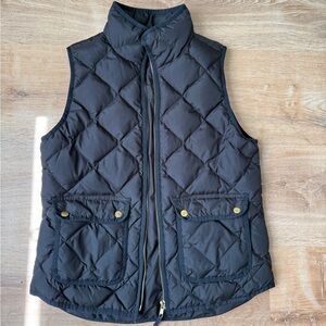 J. Crew Black Quilted Vest